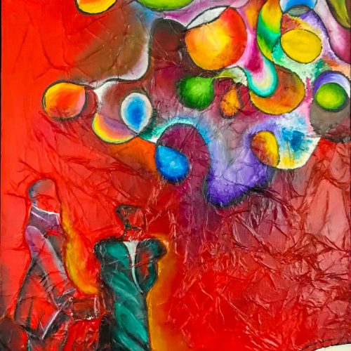 Triptychon in Rot | Öl auf Keilrahmen | Art