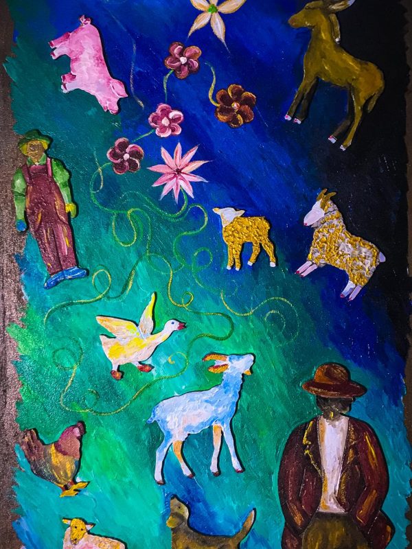Hommage an den großartigen und intensiven Monet - Harmonie und schwebende Tiere | Acryl auf Leinwand.